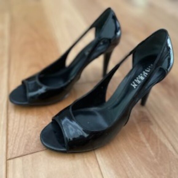 Ralph Lauren black Patent Heels Sz 7M - Picture 10 of 11